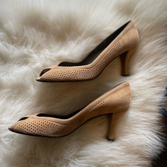 Stuart Wietzman Kitten Heels Open Toe - Picture 3 of 6